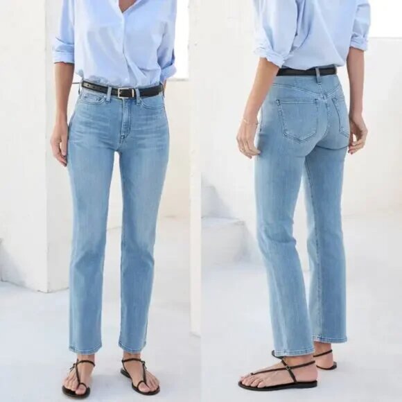 AYR The Pop Jeans Size 27 Straight Leg Snap Crackle Stretch Denim Quiet Luxury - Picture 1 of 12